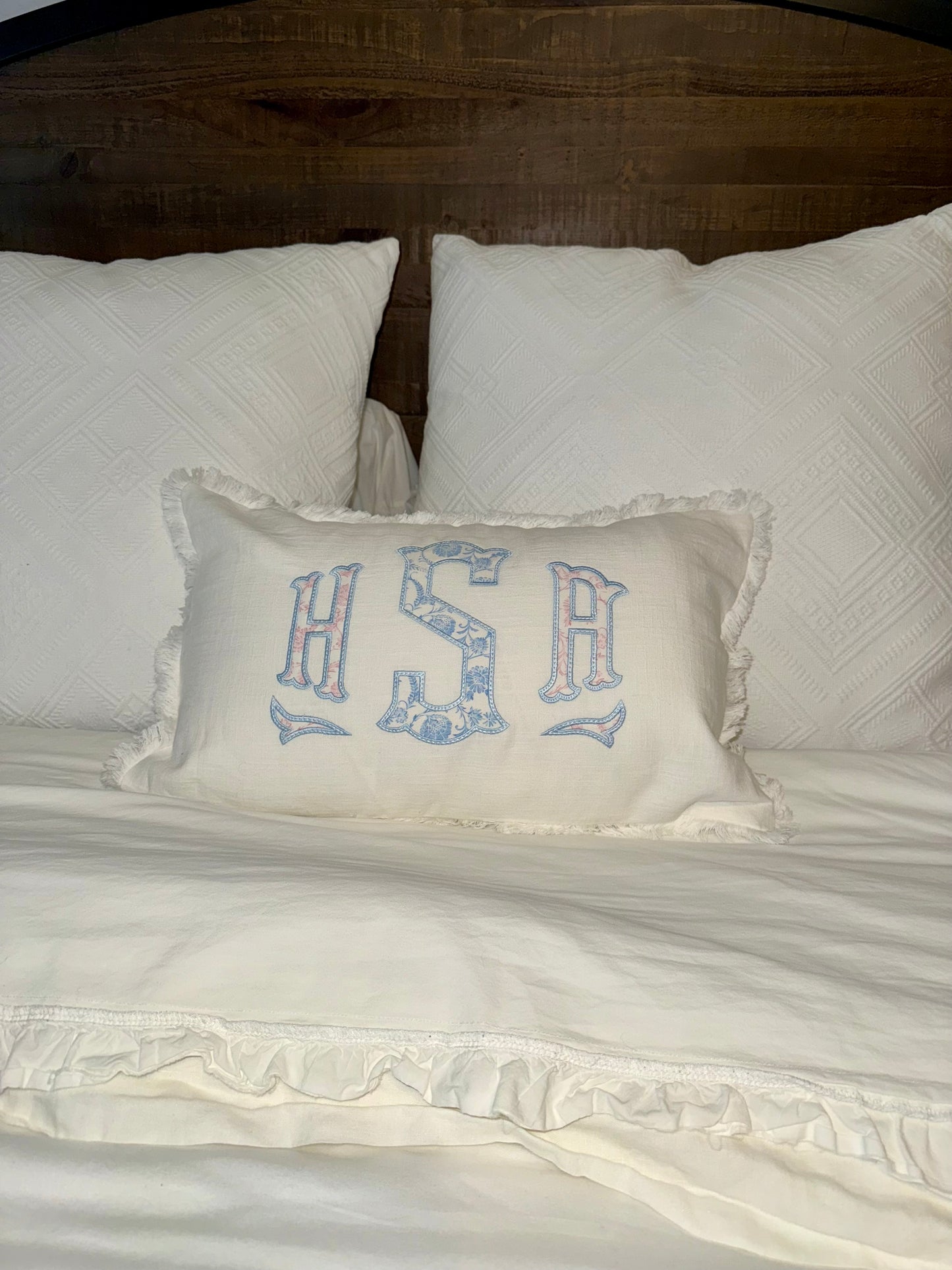 Customized Embroidered Lumbar Pillow