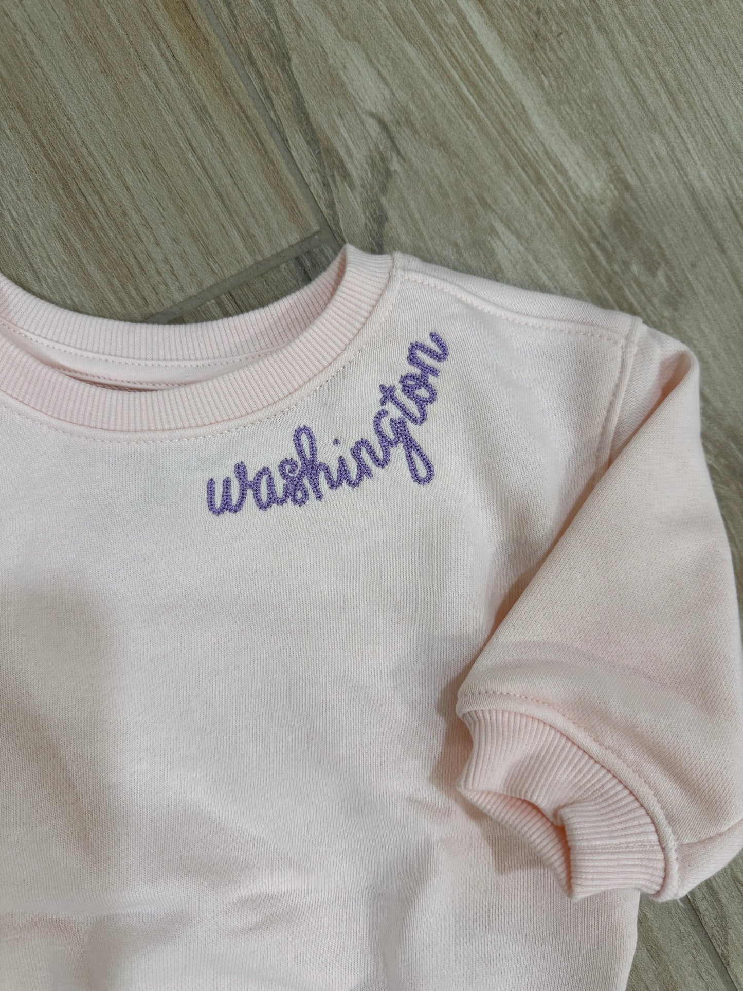Baby Pink Embroidered Sweatshirt & Jogger Set