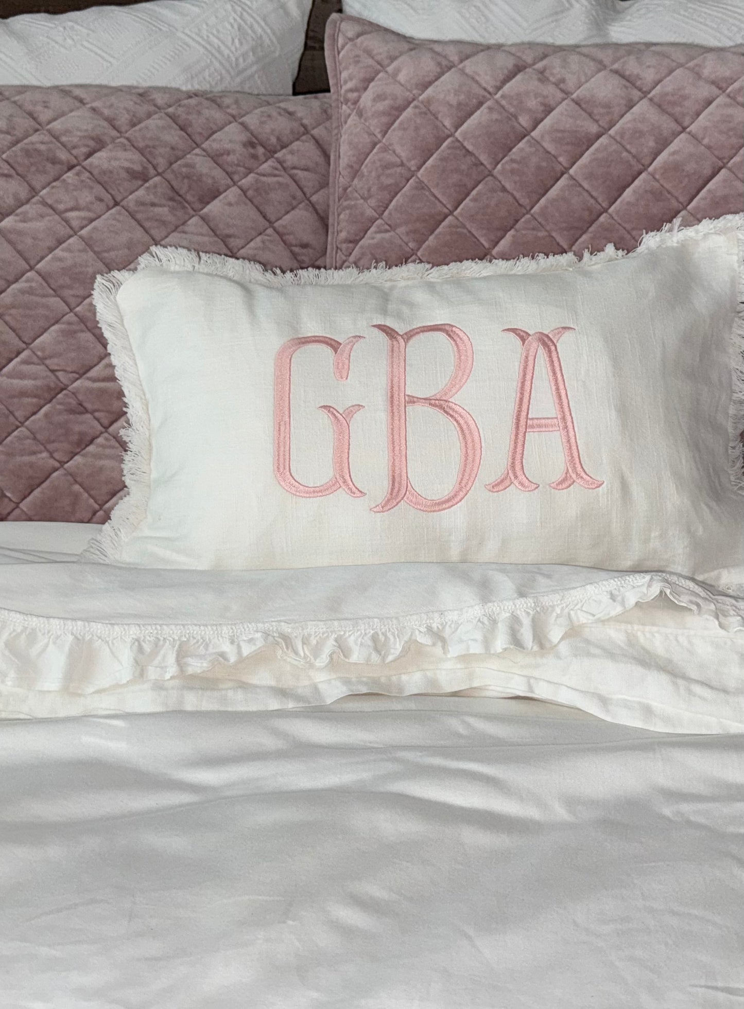 Customized Embroidered Lumbar Pillow