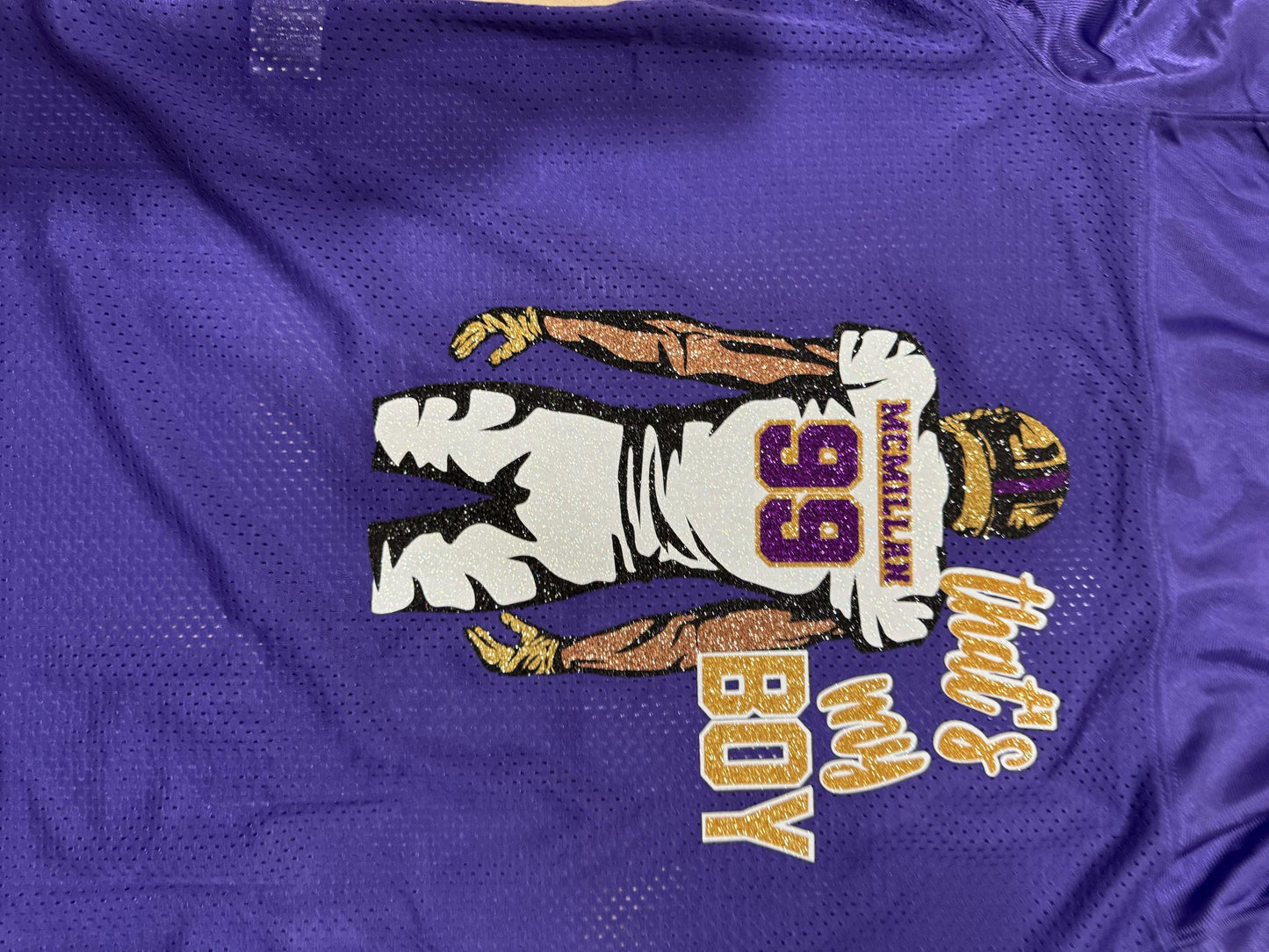 Custom Football Jersey with Glitter and Rhinestones – Bling Game Day Shirt – Personalized Team Name, Number, Sparkle Sports Jersey for Women