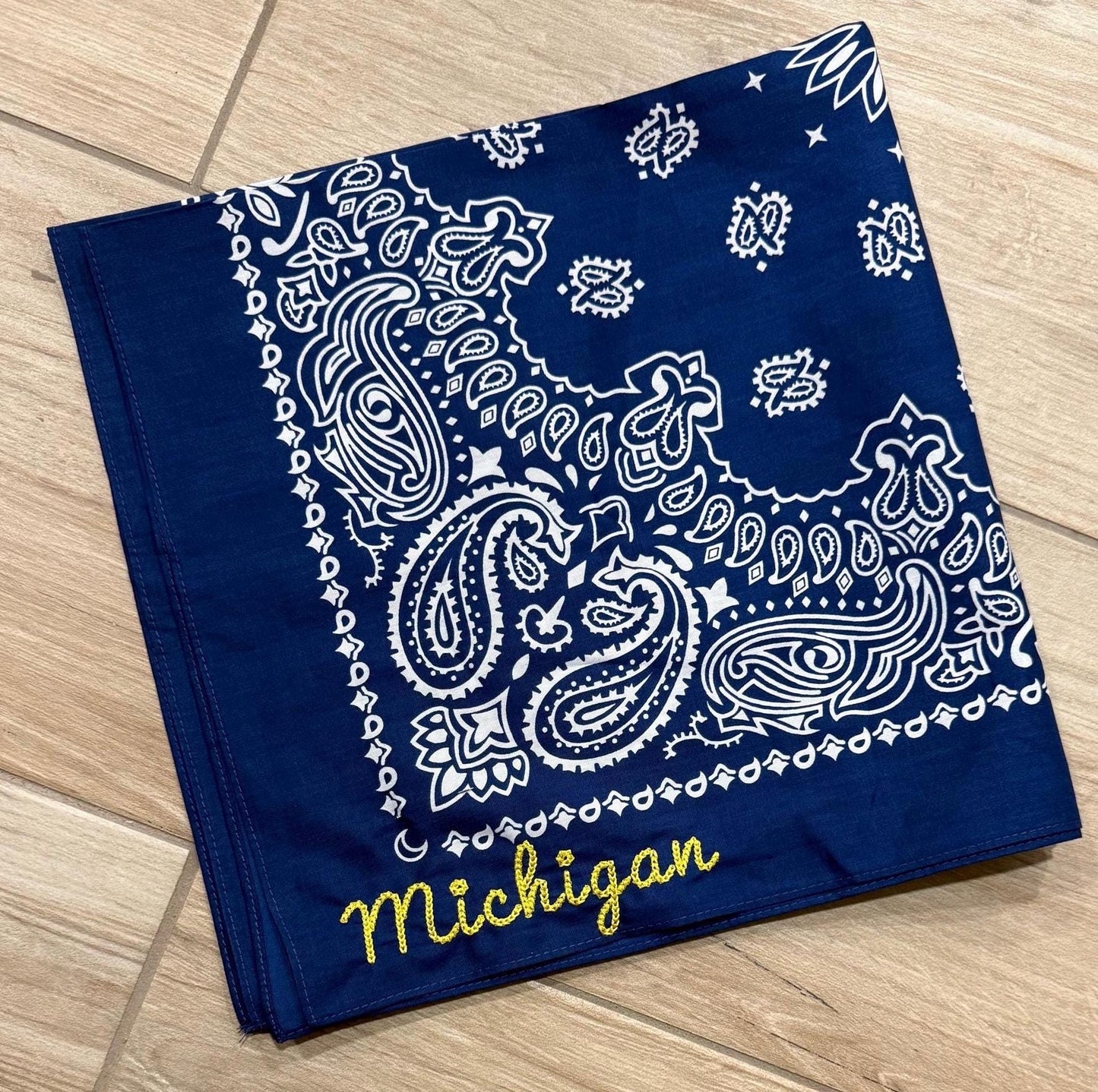 Personalized Bandana | Name Chain Stitch Bandana | Team Bandana | Bridesmaid Gifts | Wedding Party | Embroidered Bandana