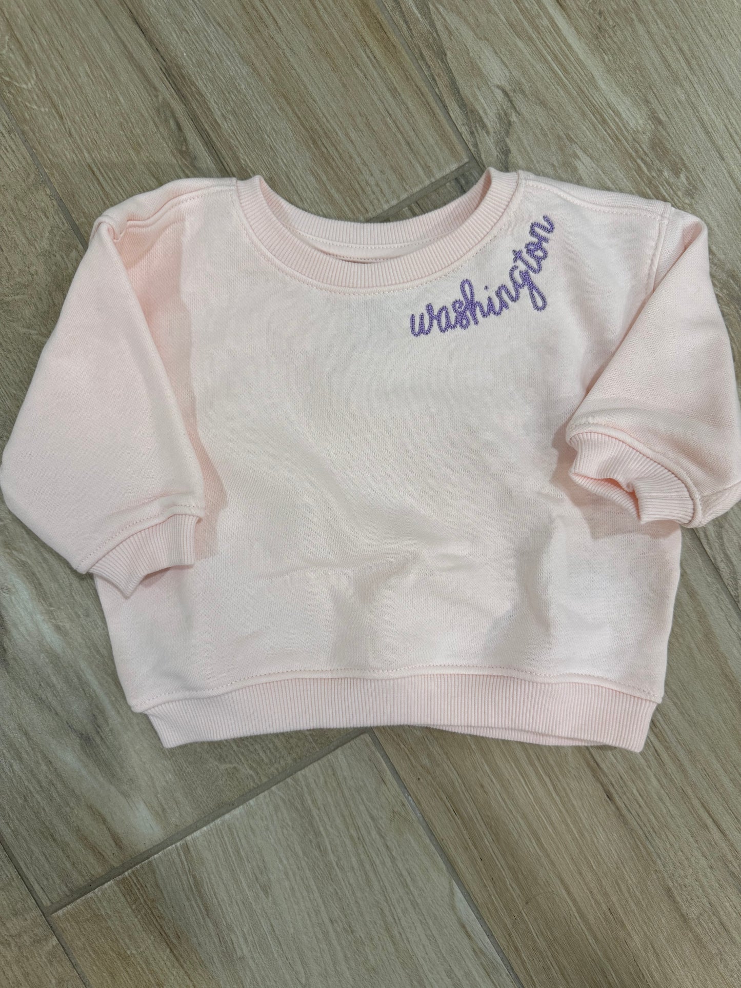 Baby Pink Embroidered Sweatshirt & Jogger Set