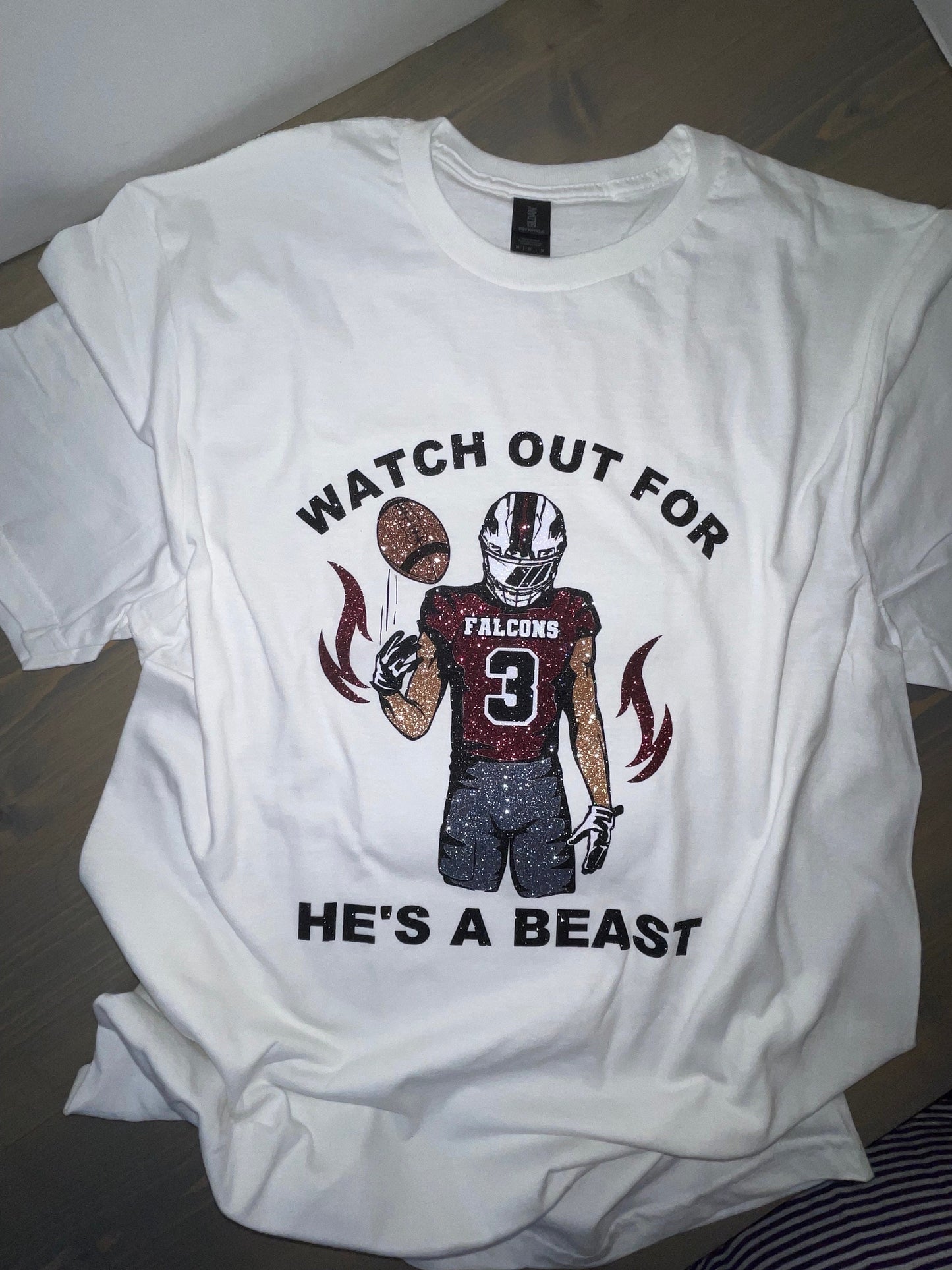 Glitter Football TShirt /Jersey custom