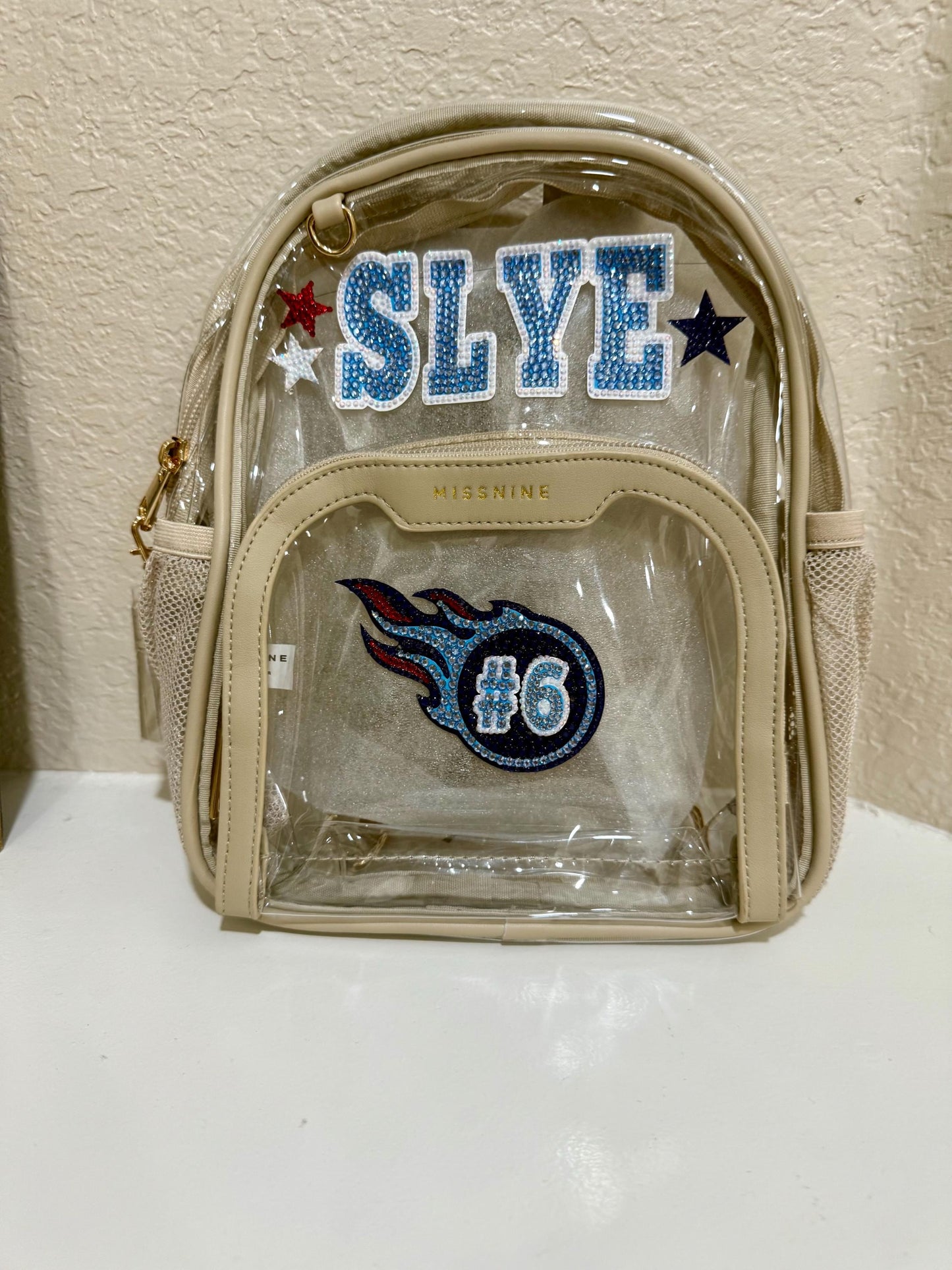 Rhinestone Clear Stadium Bag | Sparkly Transparent Backpack | Concert & Game Day Approved