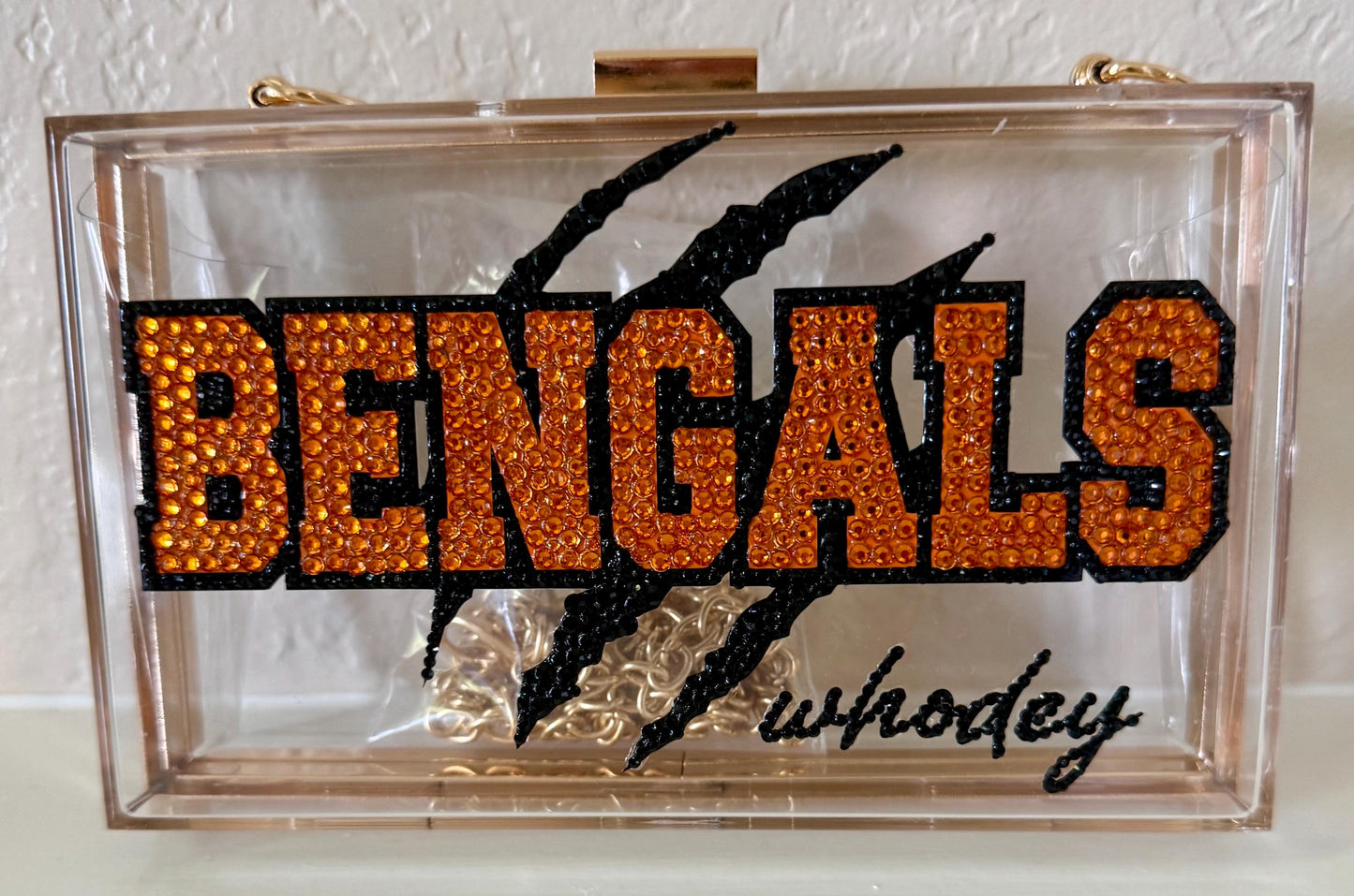 Rhinestone Clear Stadium Bag | Sparkly Crossbody Game Day Purse | Clear Concert Bag | Bling Purse for Football Games | Custom or Personalize