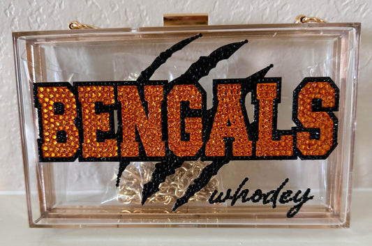 Rhinestone Clear Stadium Bag | Sparkly Crossbody Game Day Purse | Clear Concert Bag | Bling Purse for Football Games | Custom or Personalize