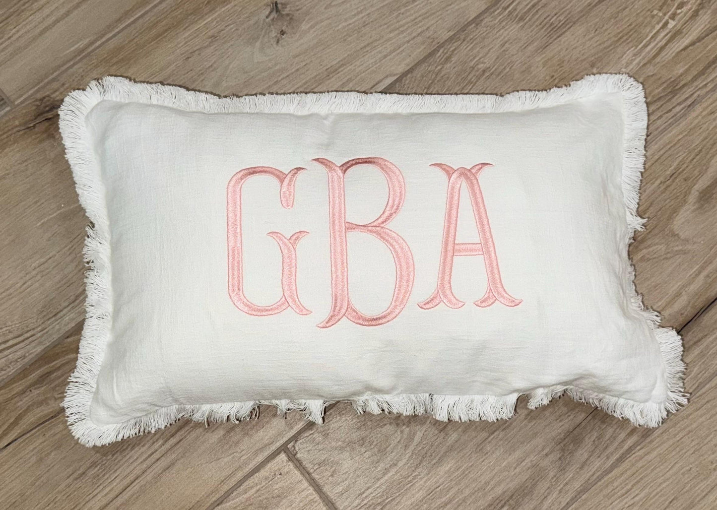 Personalized Appliqué Embroidered Pillow | Custom Monogram Lumbar Pillow | Preppy Dorm Decor | Girls Bedroom Pillow | Baby Nursery Gift