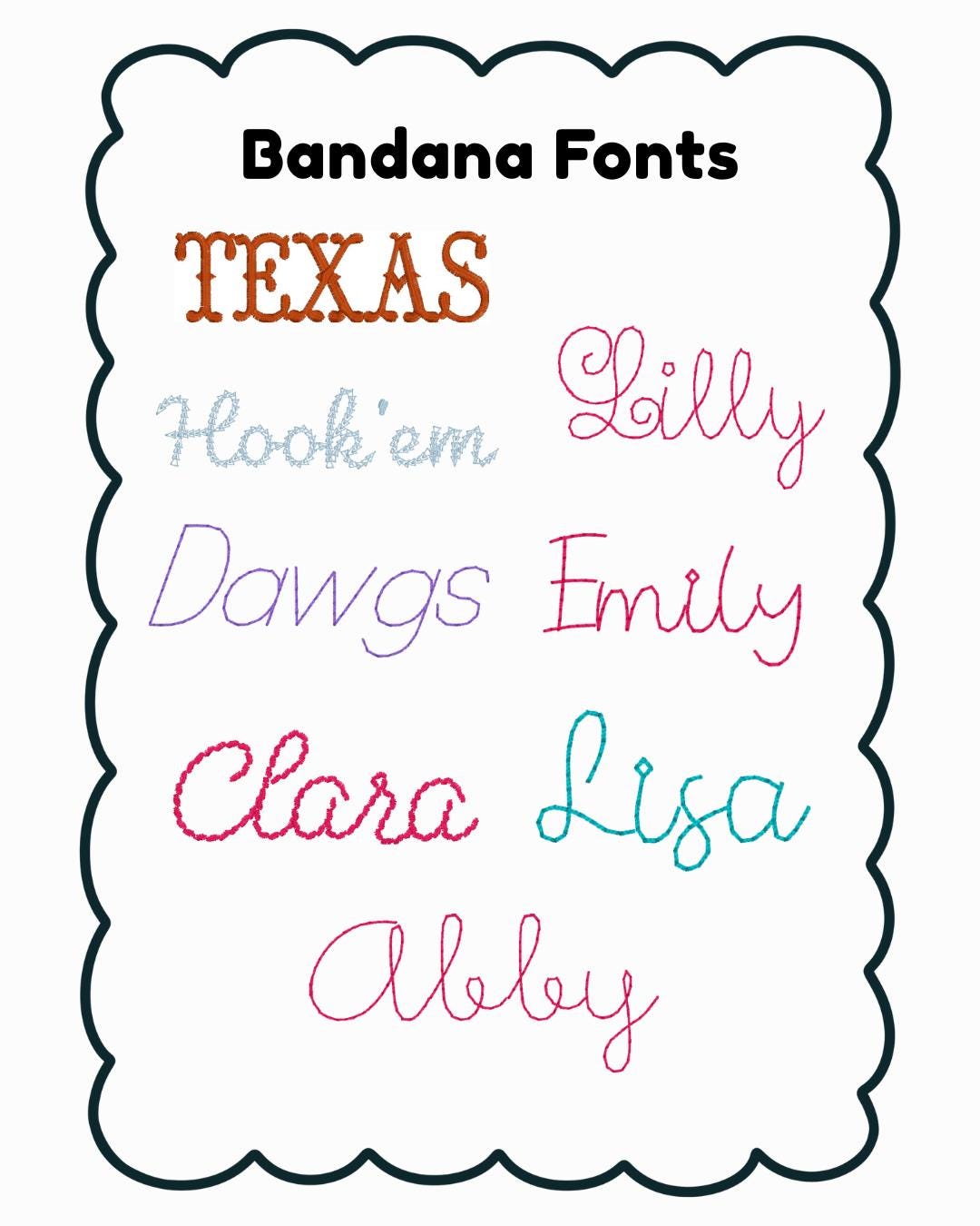Personalized Bandana | Name Chain Stitch Bandana | Team Bandana | Bridesmaid Gifts | Wedding Party | Embroidered Bandana
