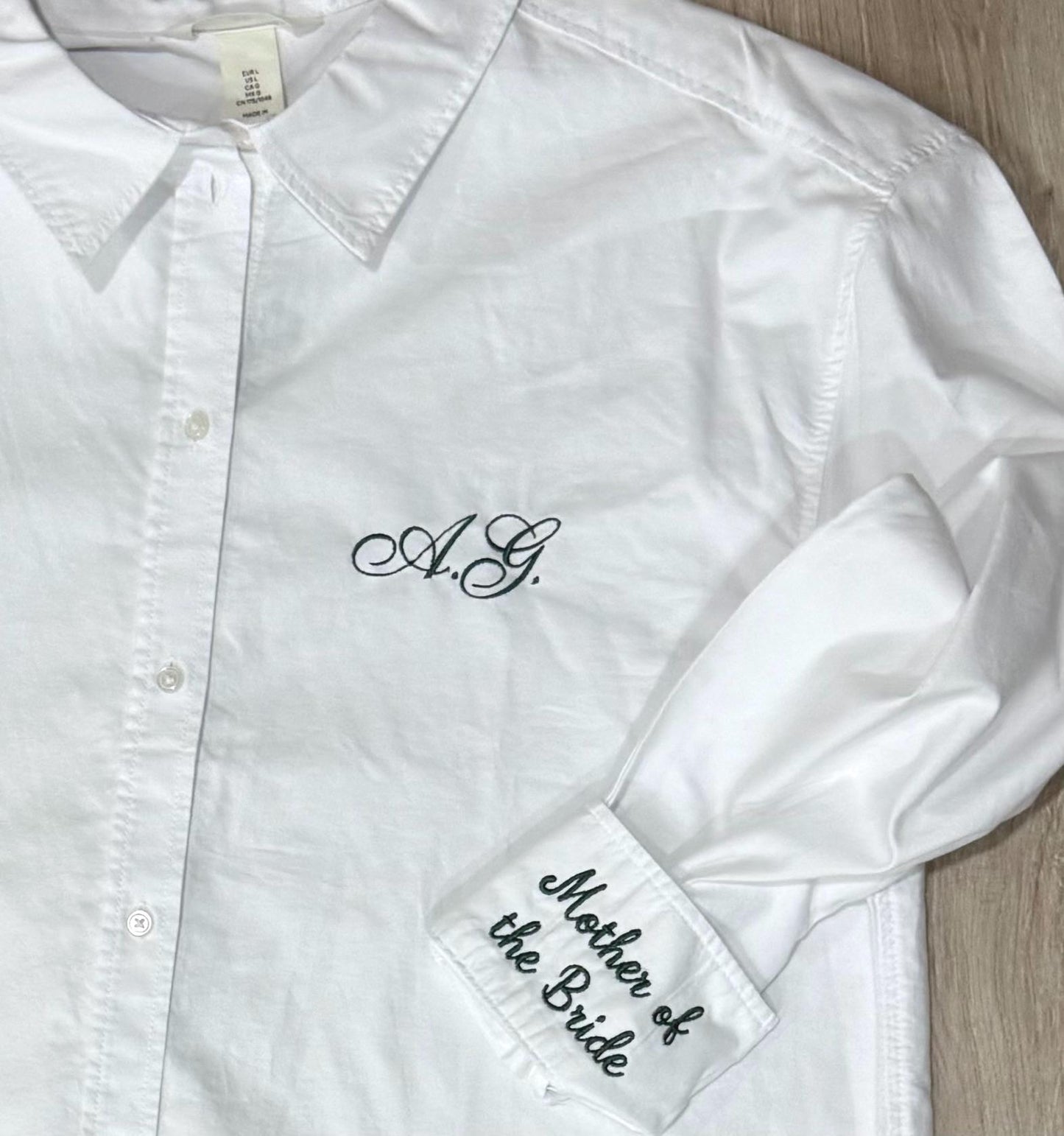 Personalized Wedding Oxford Shirts for Bride, Mother of the Bride & Groom | Embroidered Initials, Date | Getting Ready Shirts