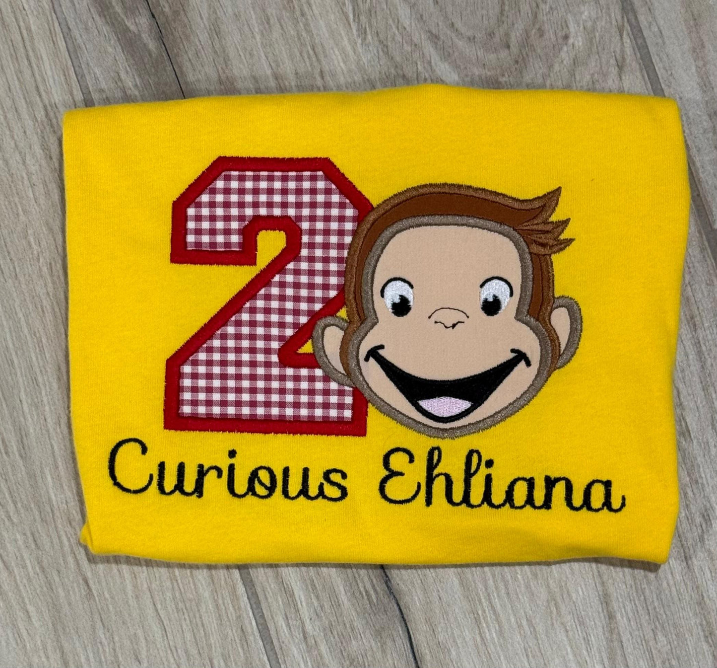 Curious George Embroidered Birthday Shirt