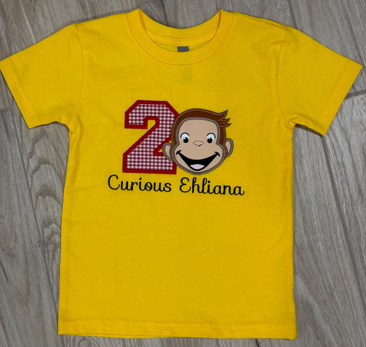 Curious George Embroidered Birthday Shirt