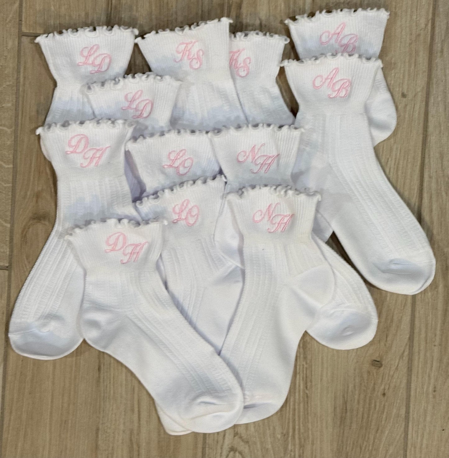 Custom Ruffle Sock Bridesmaid Gift Set Bridal PartyMonogrammed Bridesmaid Proposal Bachelorette Weekend Personalized Coquette Sock Women