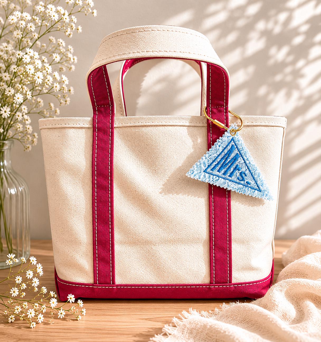 Embroidered Tote Bag Charm | Bag Tag Custom Keychain|  Girls Trip Bachelorette Bridesmaid| Bridesmaid Proposal
