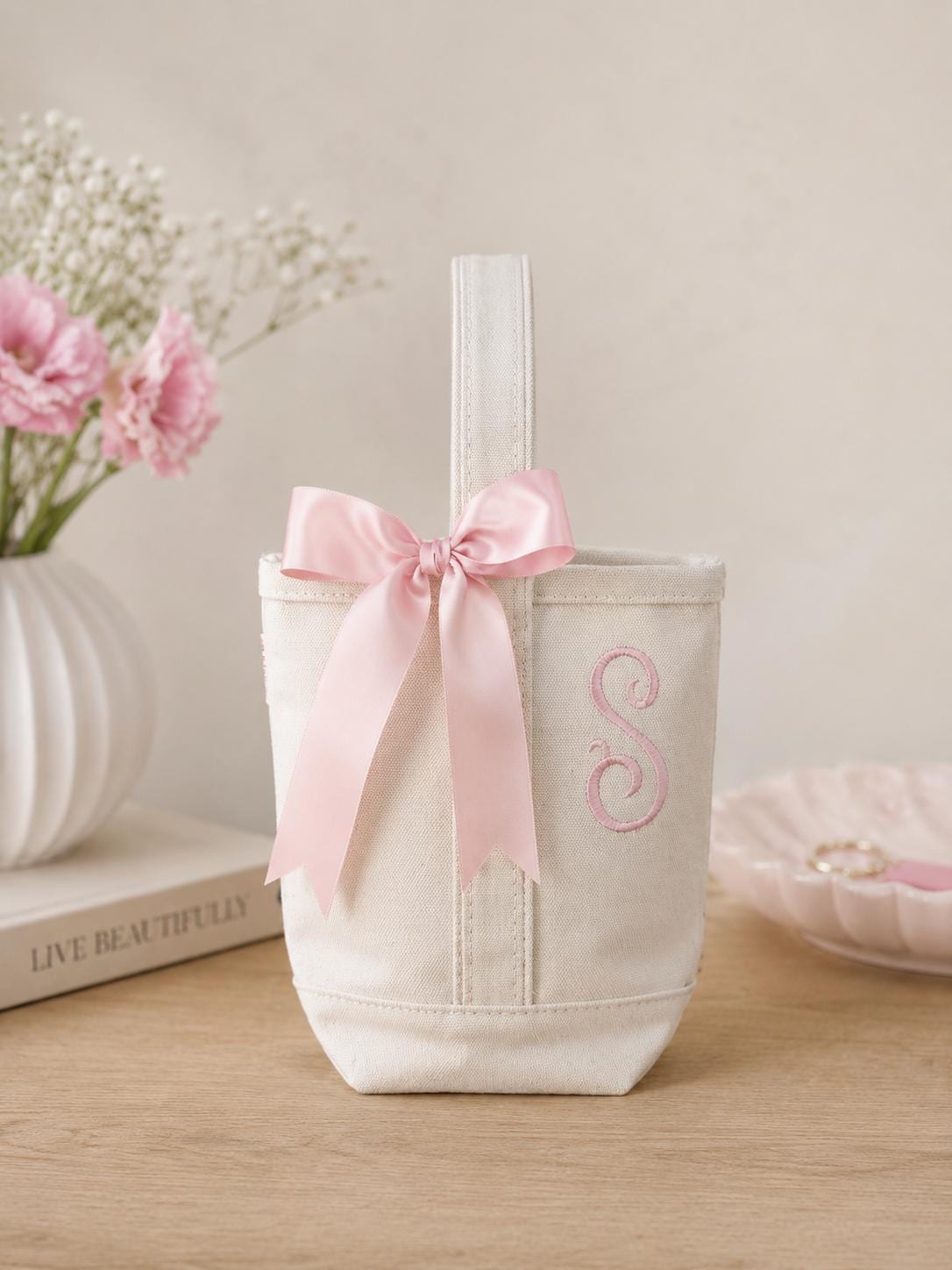 Personalized Embroidered Wine Tote Bag, Custom Name Wine Carrier, Bridesmaid Wine Bag, Monogrammed Canvas Wine Bottle Bag, Hostess Gift