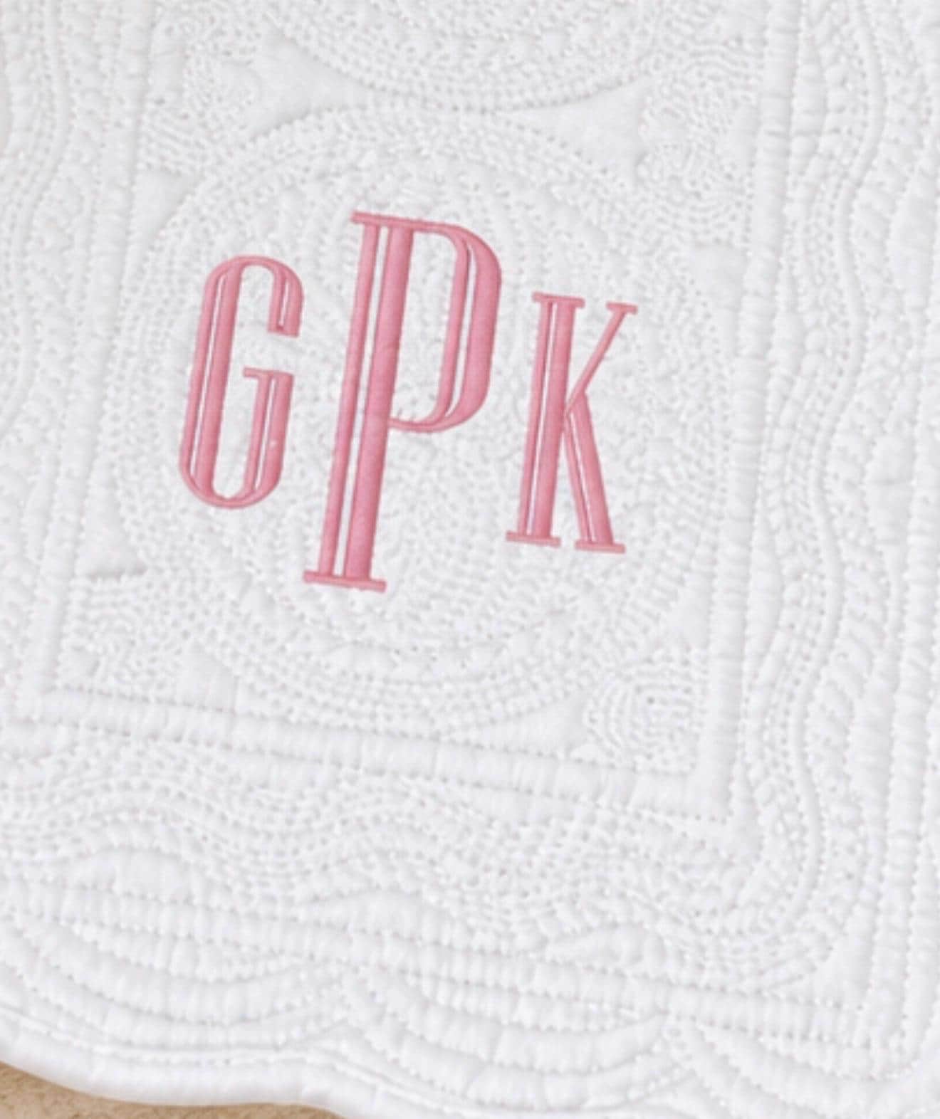Personalized Heirloom Baby Burp Cloth | White Quilted Monogram Burp Cloth | Embroidered Baby Shower Gift | Newborn Keepsake