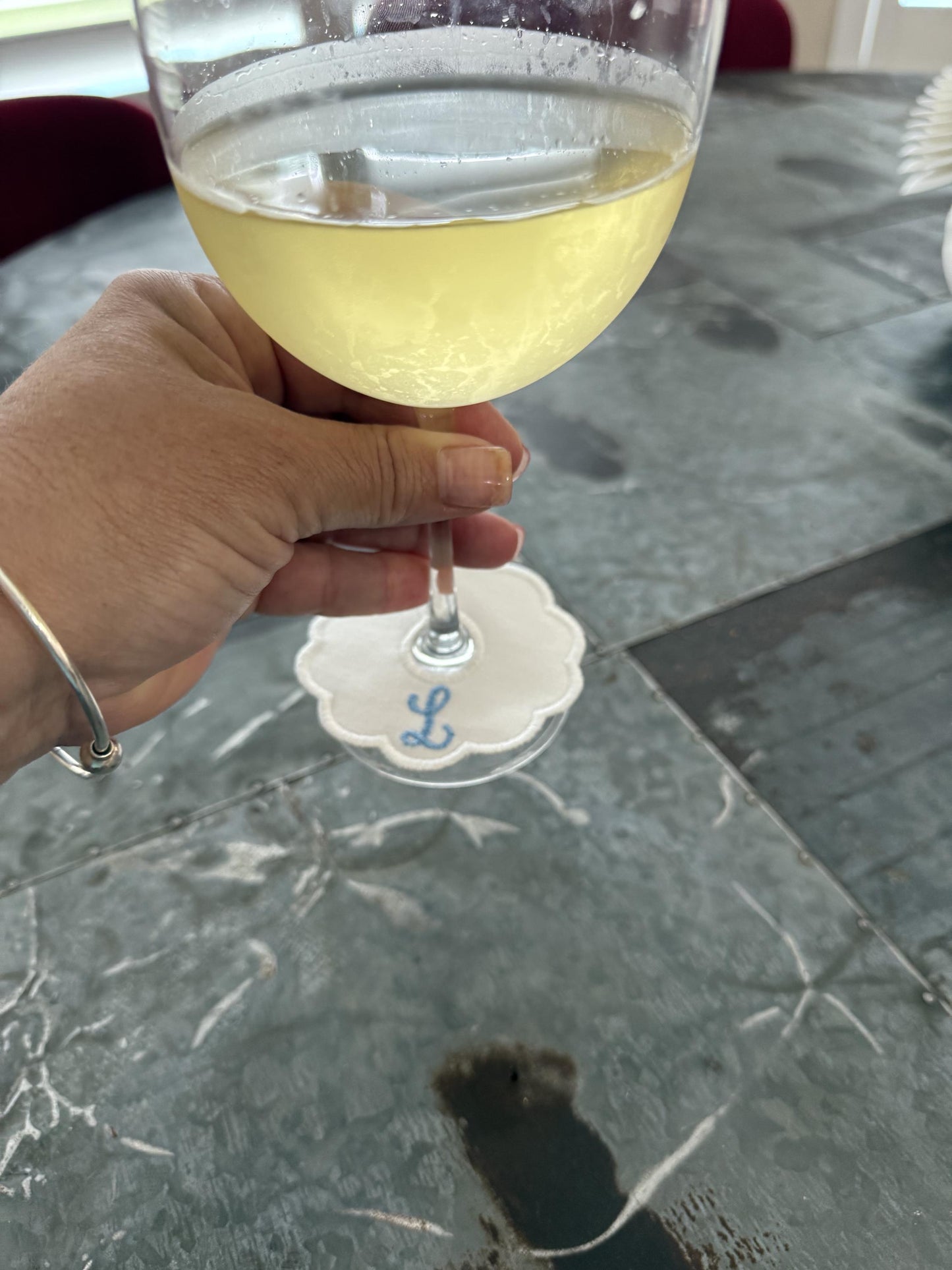 Custom Embroidered Wine Glass Tag, House Warming Gift, Bachelorette Party Favors, Bridesmaid Gifts, Wedding Party, Brides